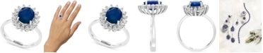 EFFY Collection Royalty Inspired by EFFY&reg; Sapphire (1-9/10 ct. t.w.) and Diamond (3/8 ct. t.w.) Oval Ring in 14k White or Yellow Gold